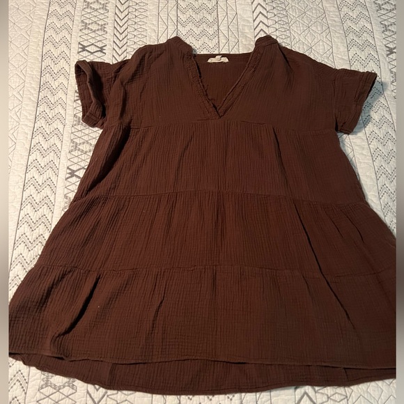 Women’s promesa blouse top small brown with pockets - Picture 1 of 7